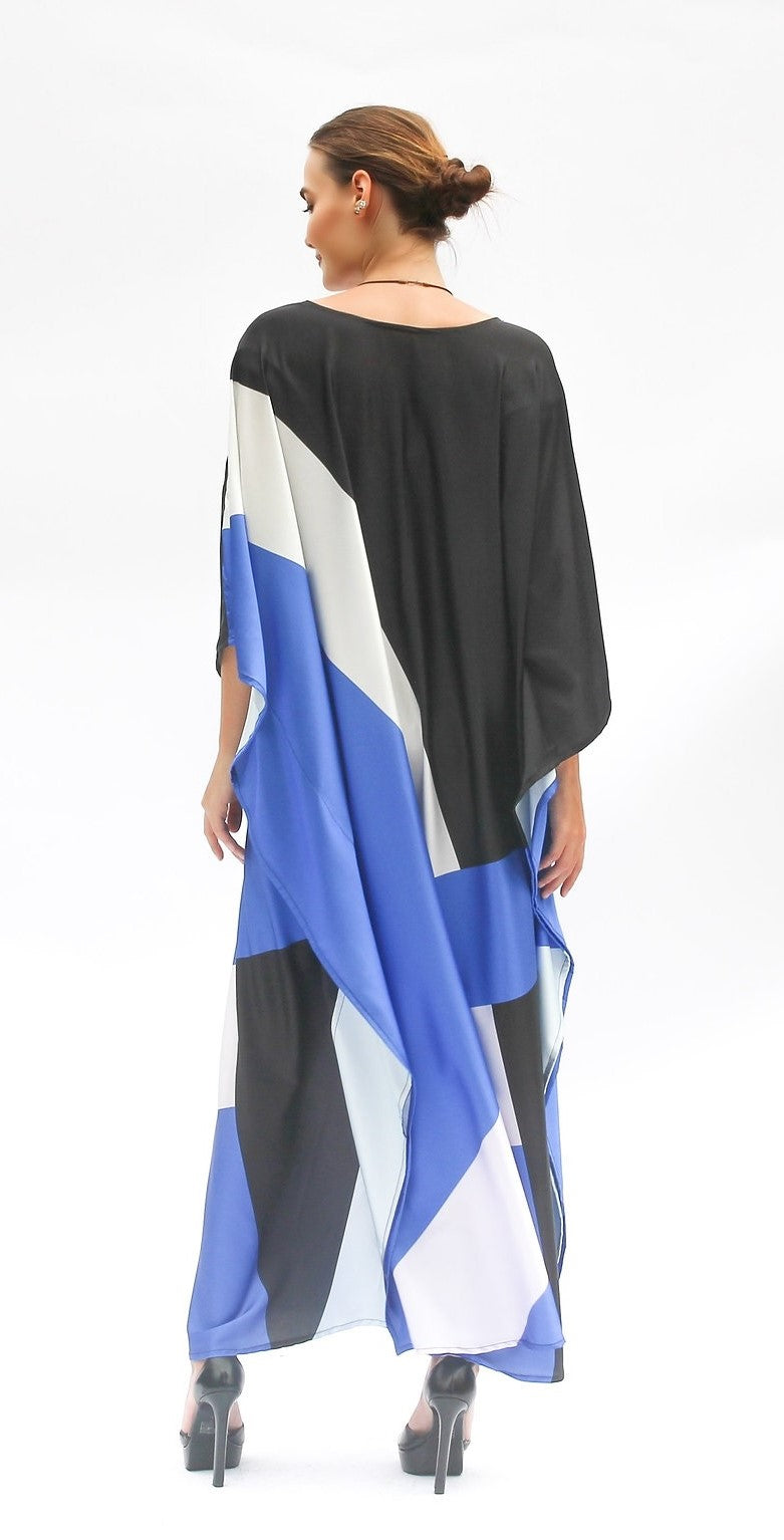 Black Blue White Kaftan
