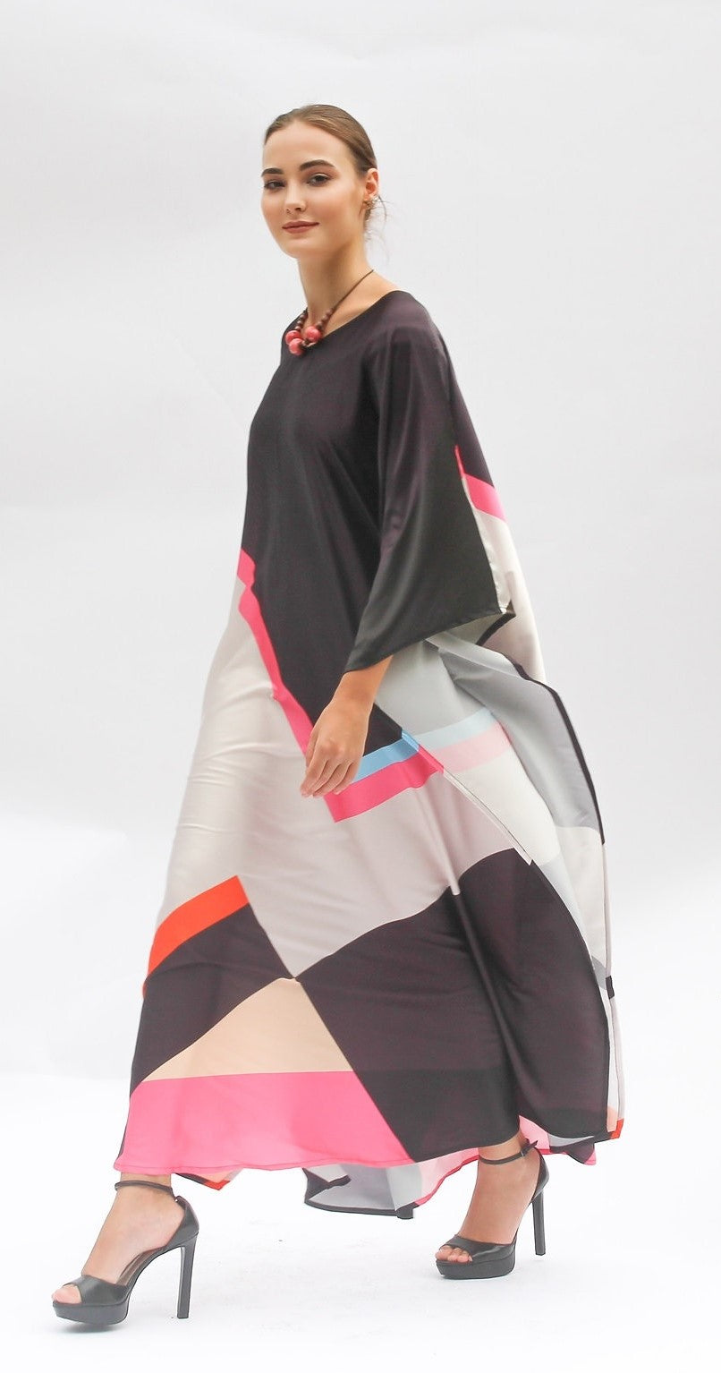 Black Pink White Kaftan