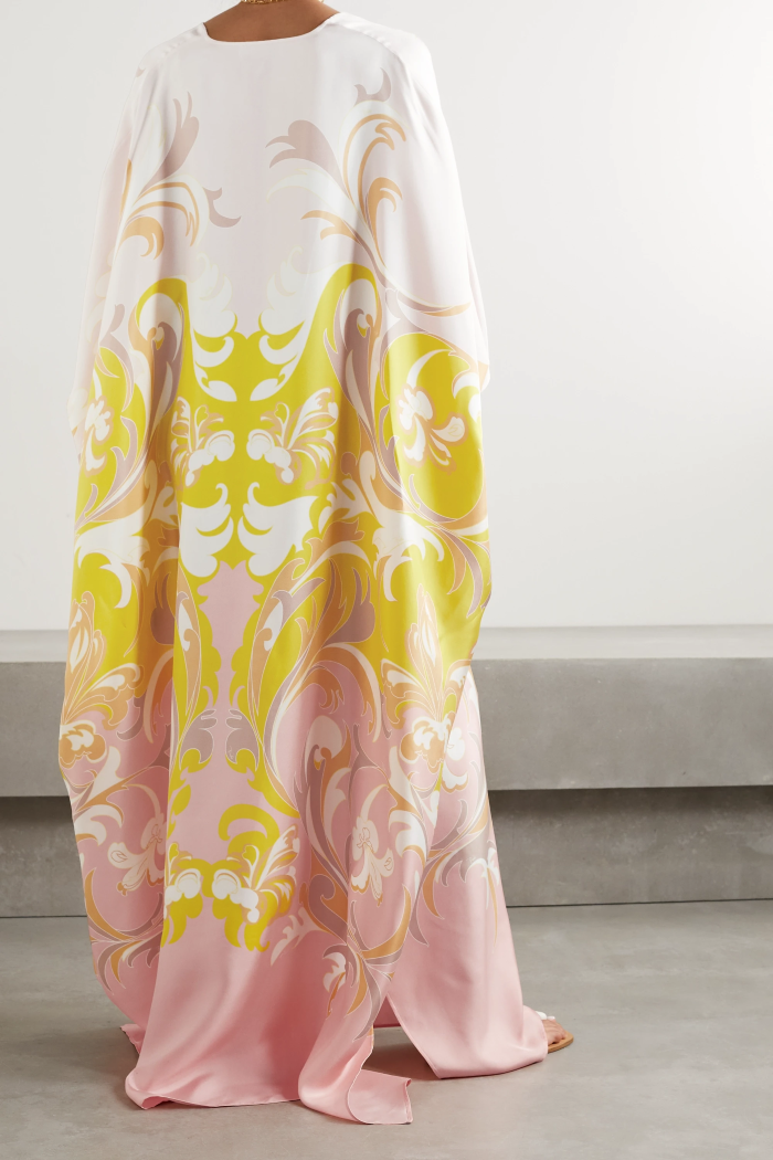 White Yellow Pink Kaftan