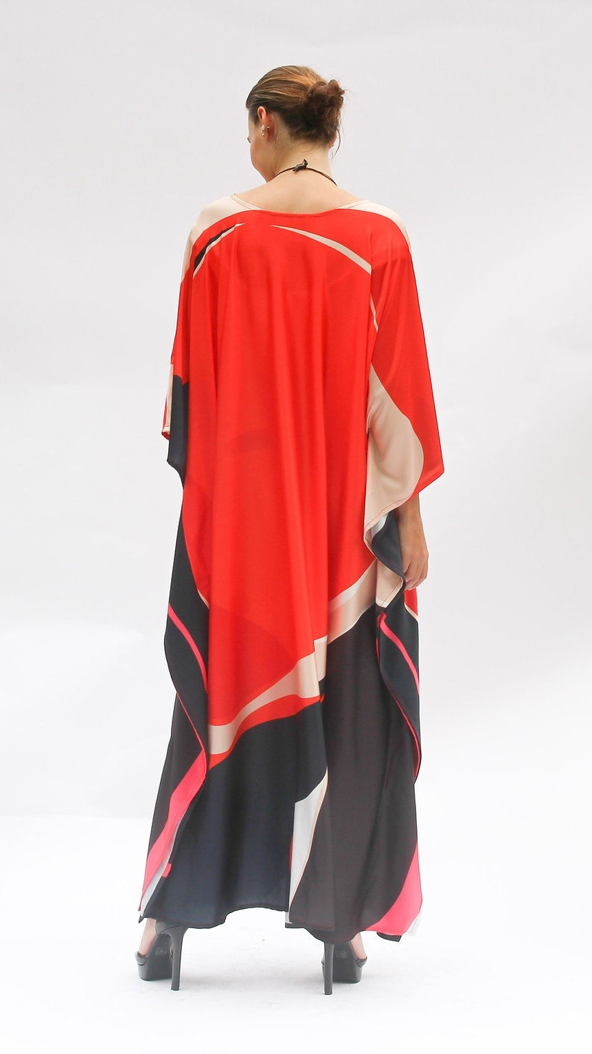 Red Multi-Color Kaftan