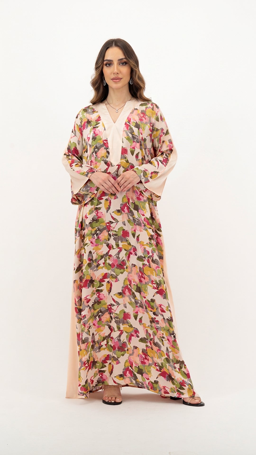 Beige Flowery Dress