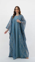 Blue Gold Streaks Kaftan