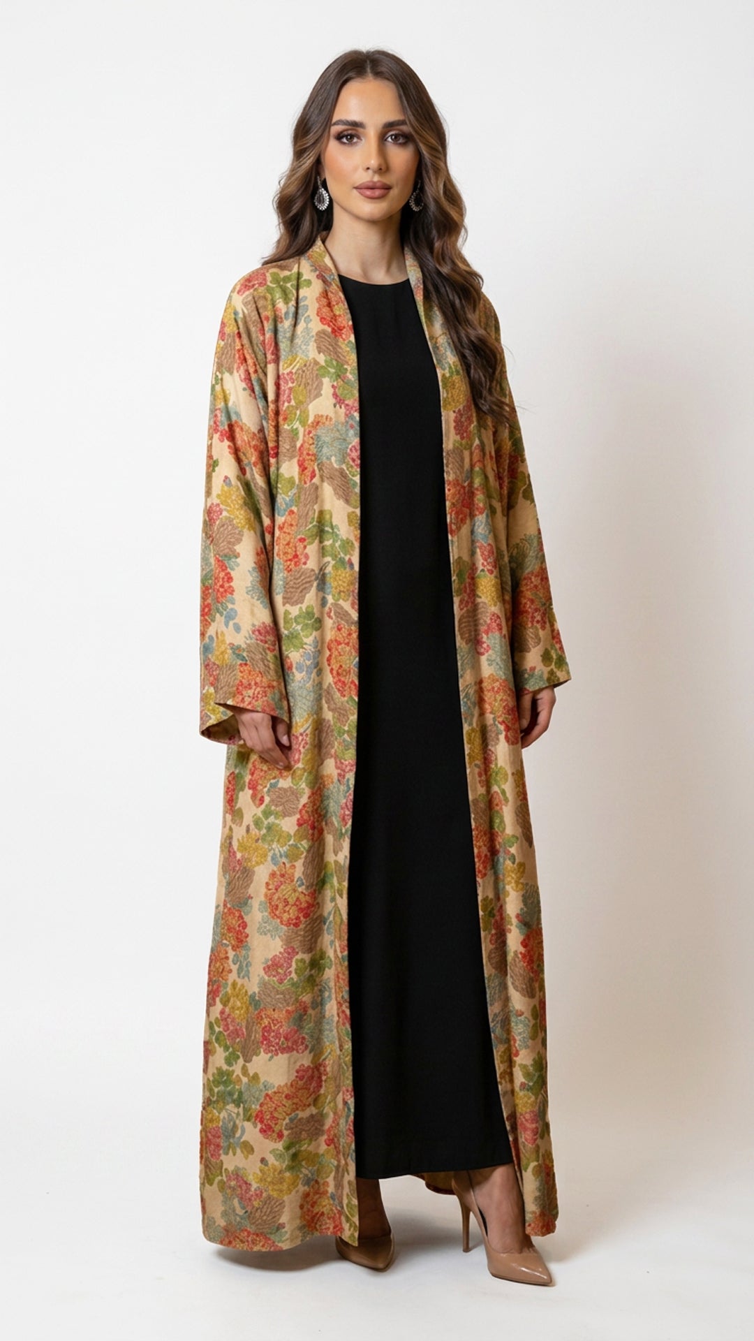 Flowery Straight Cut Abaya