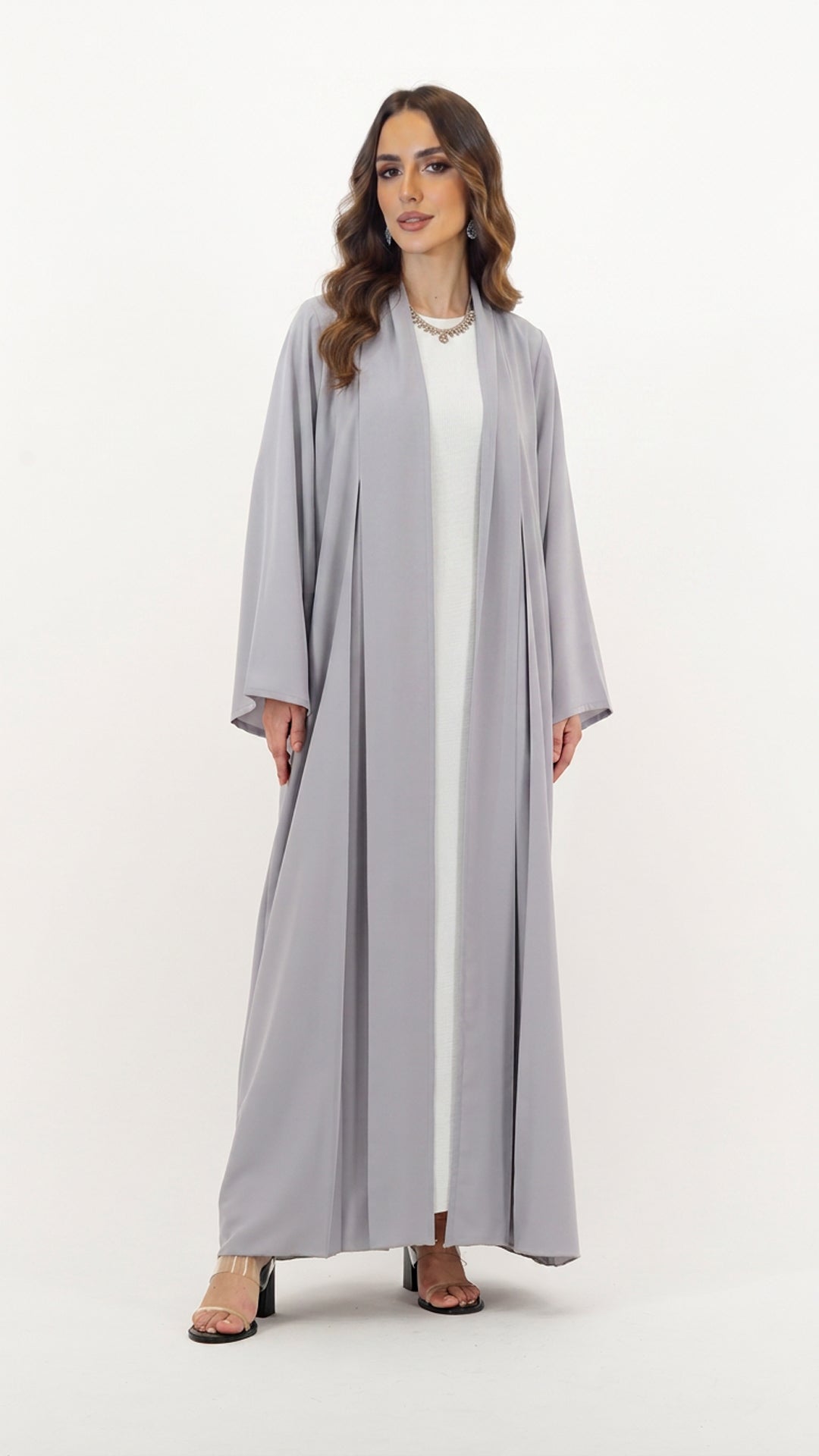 Grey Pleated Abaya