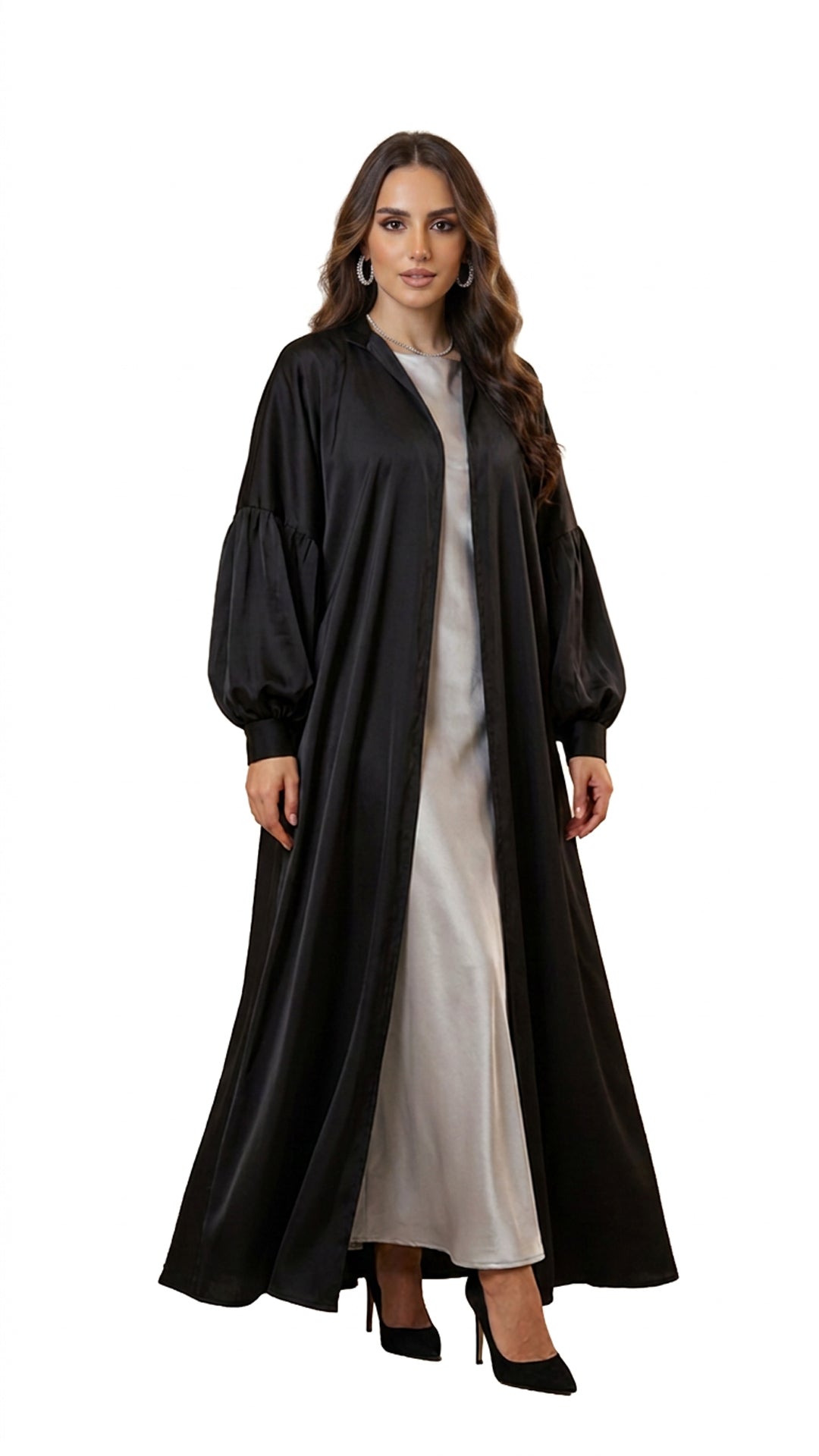 Puff Sleeves Black Abaya