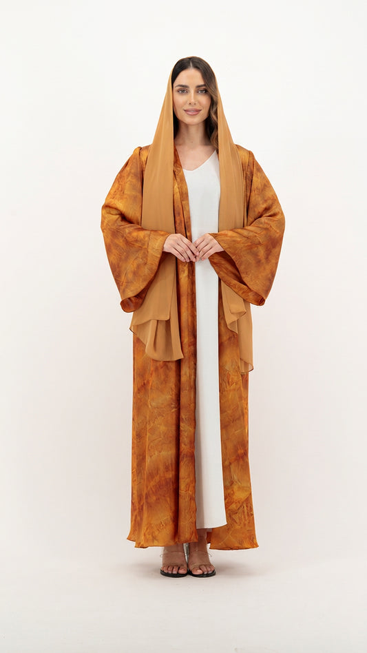 Orange Tie-Dye Abaya
