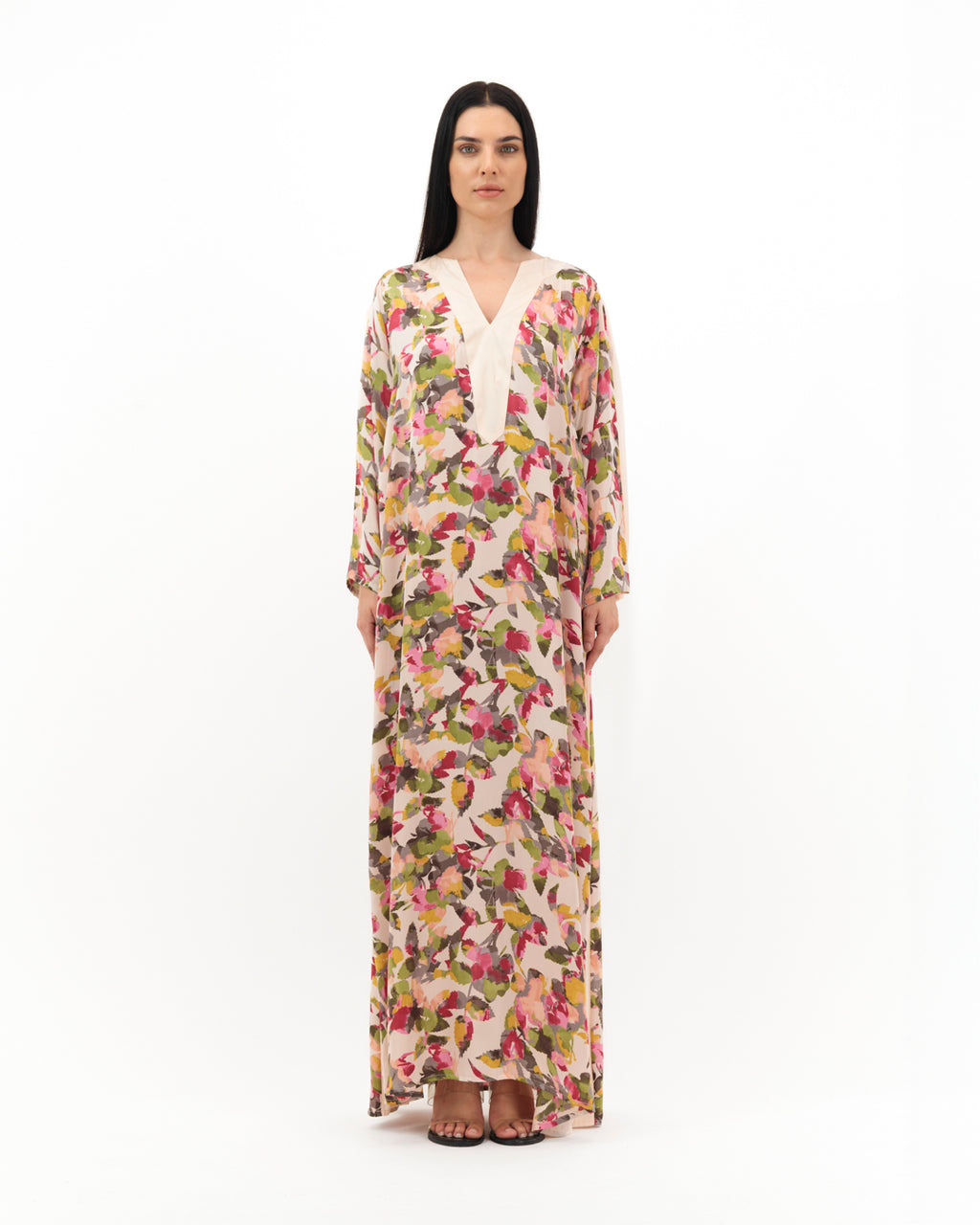 Beige Flowery Dress