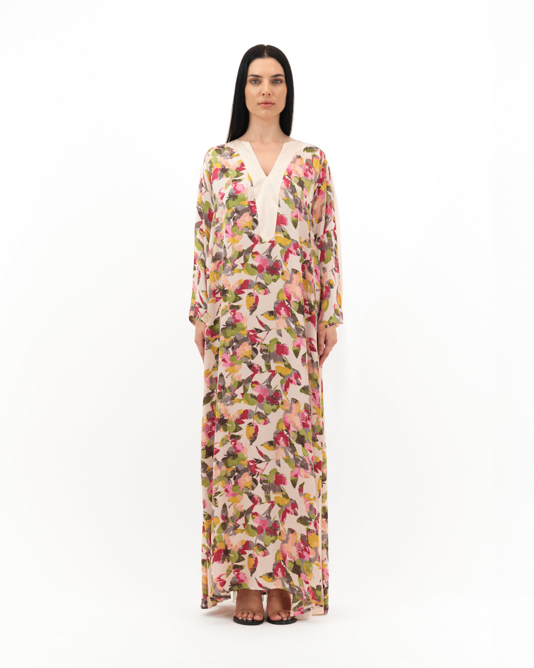 Beige Flowery Dress