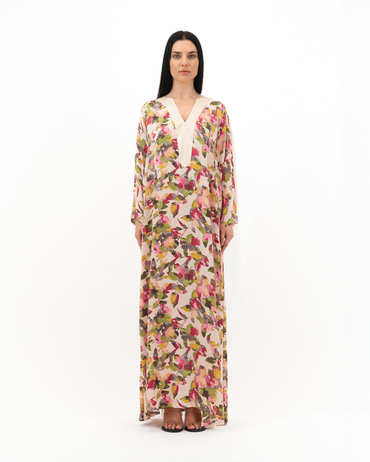 Beige Kaftan Dress