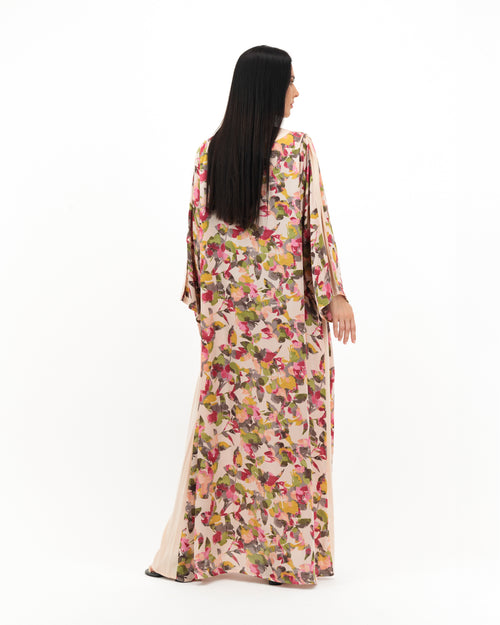 Beige Flowery Dress