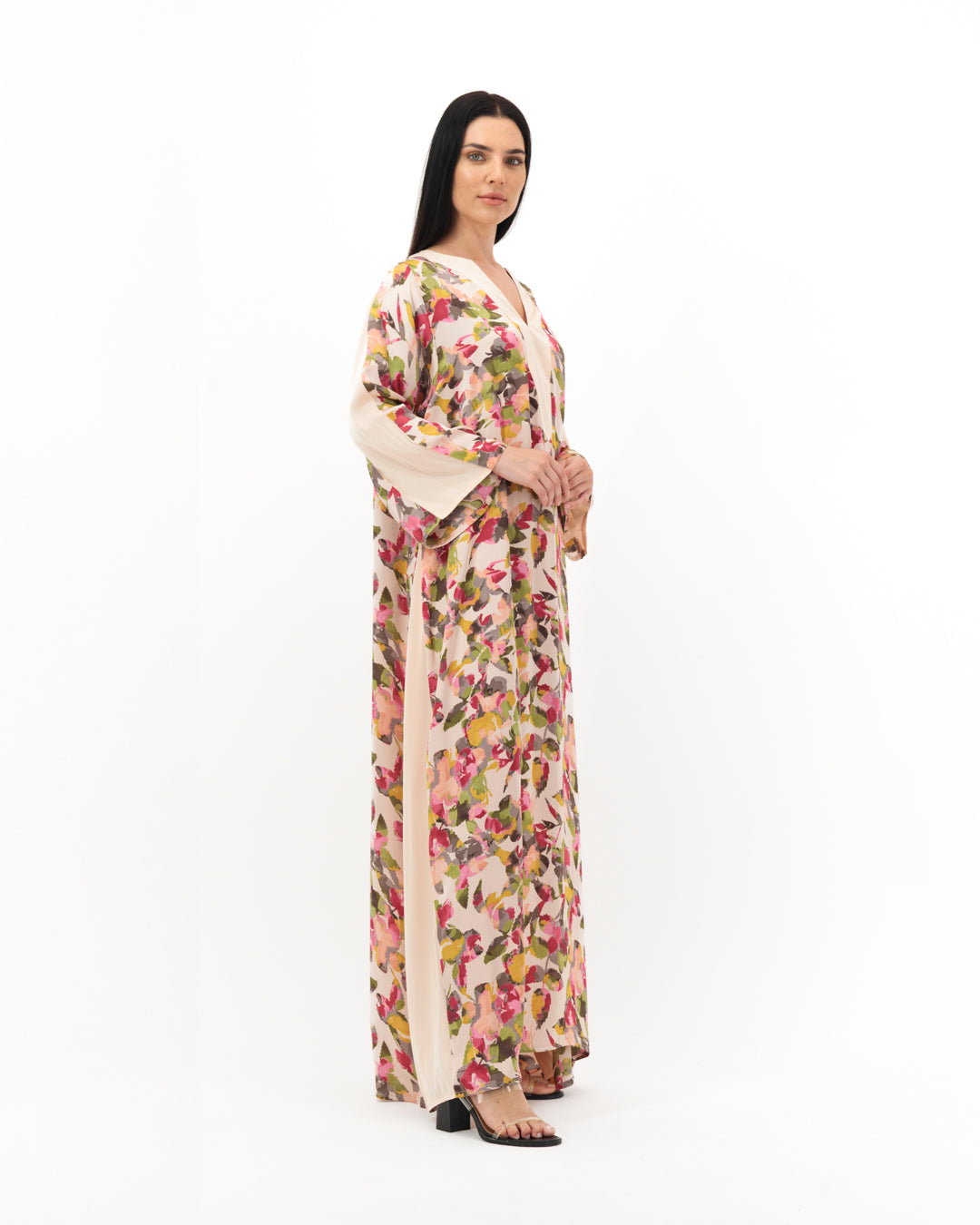 Beige Flowery Dress