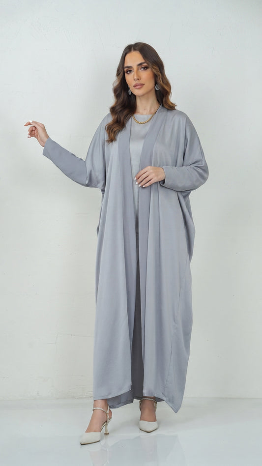 Slim Sleeves Grey Abaya