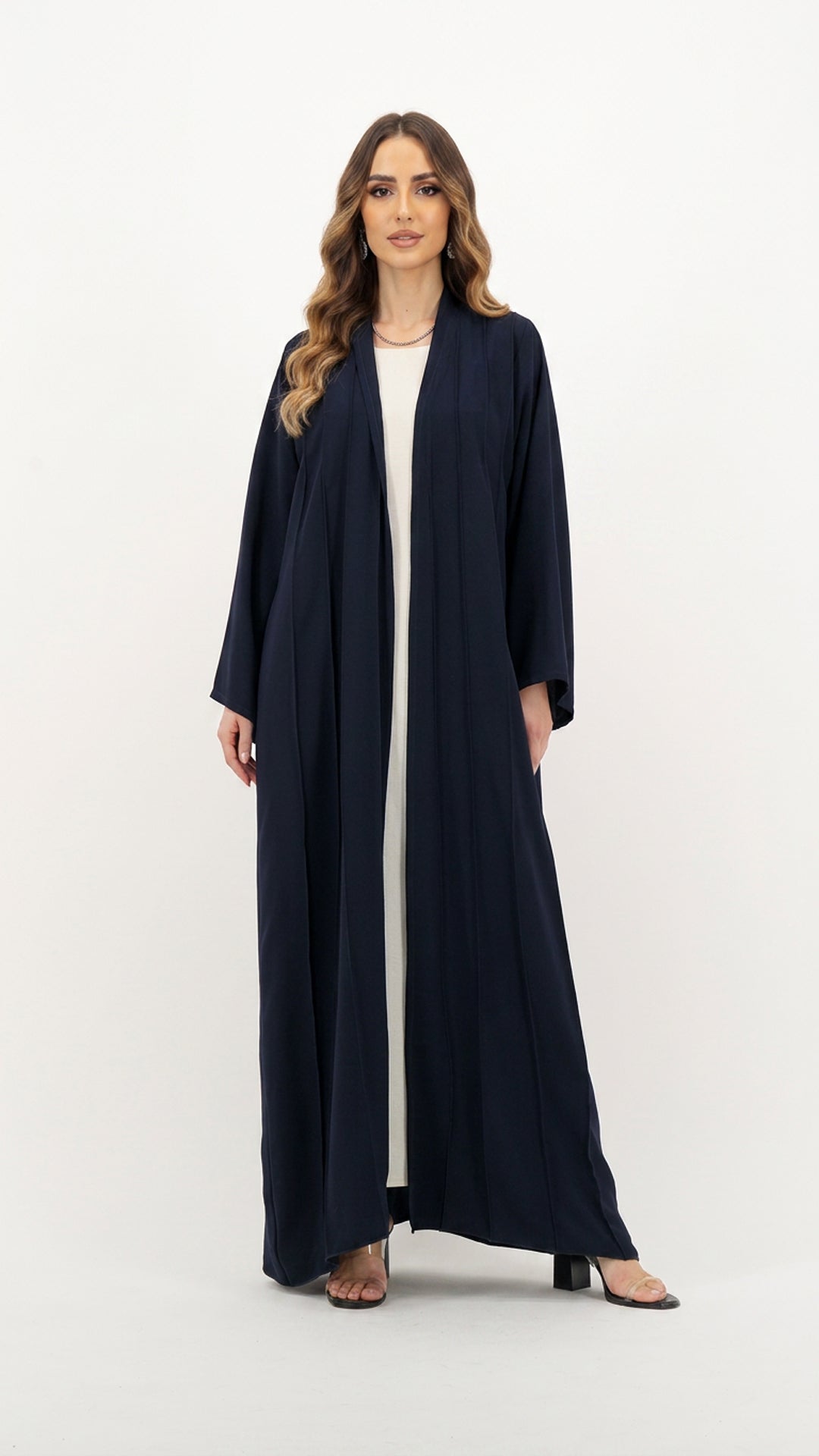 Dark Blue Strips Abaya