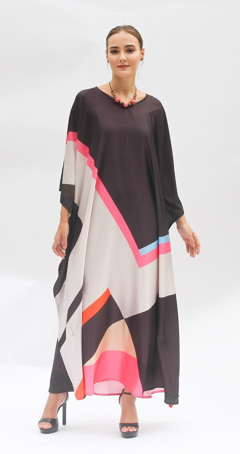 Black Pink White Kaftan