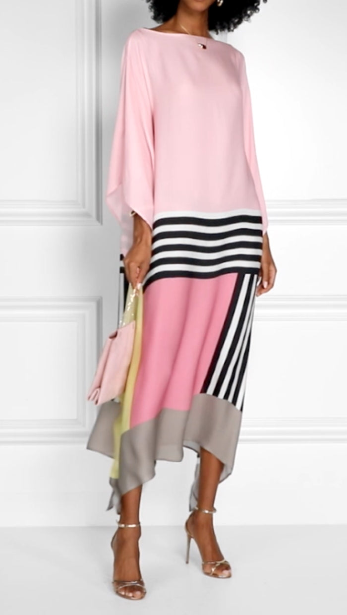 Pnk & Black Stripes Kaftan