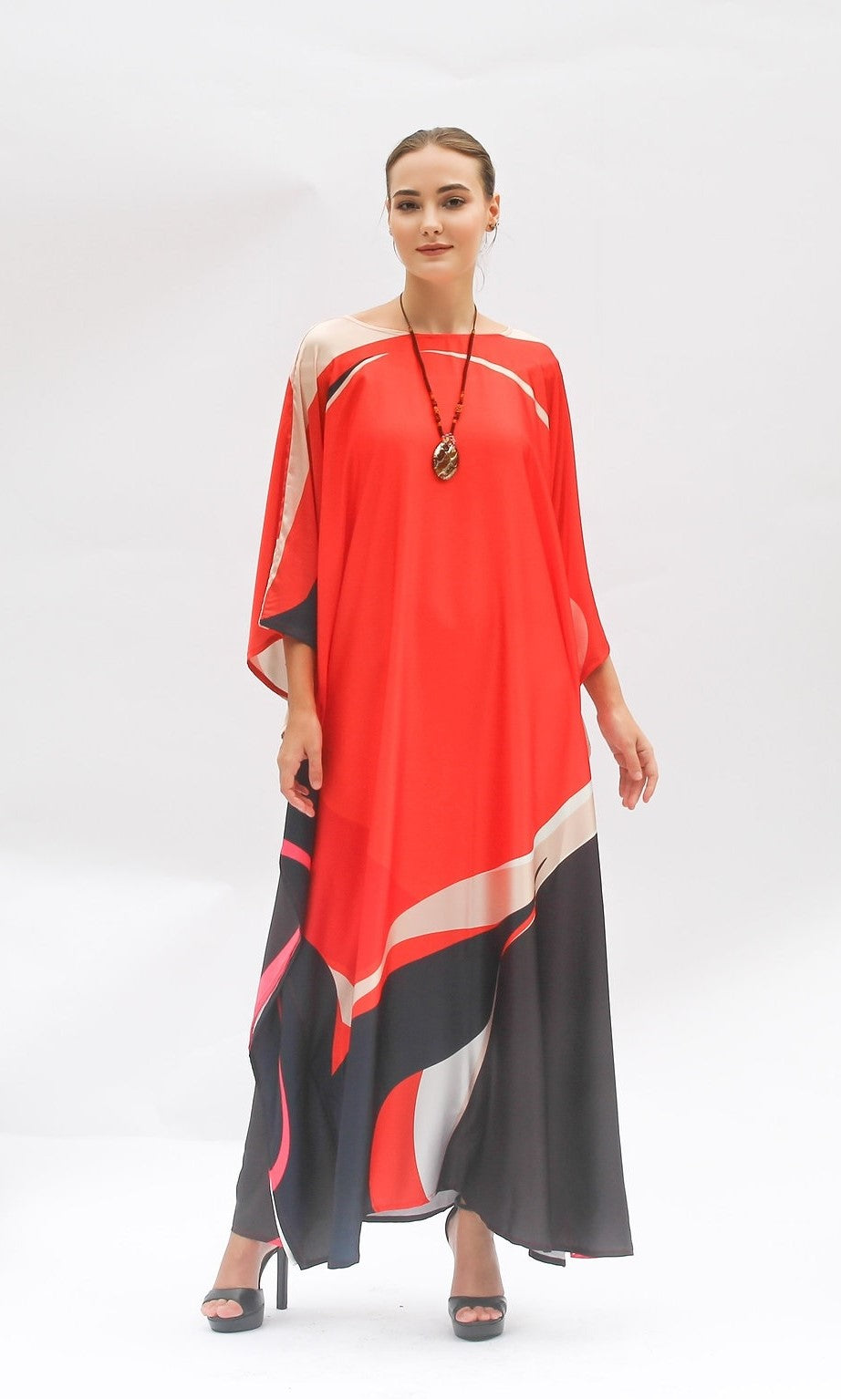 Red Multi-Color Kaftan