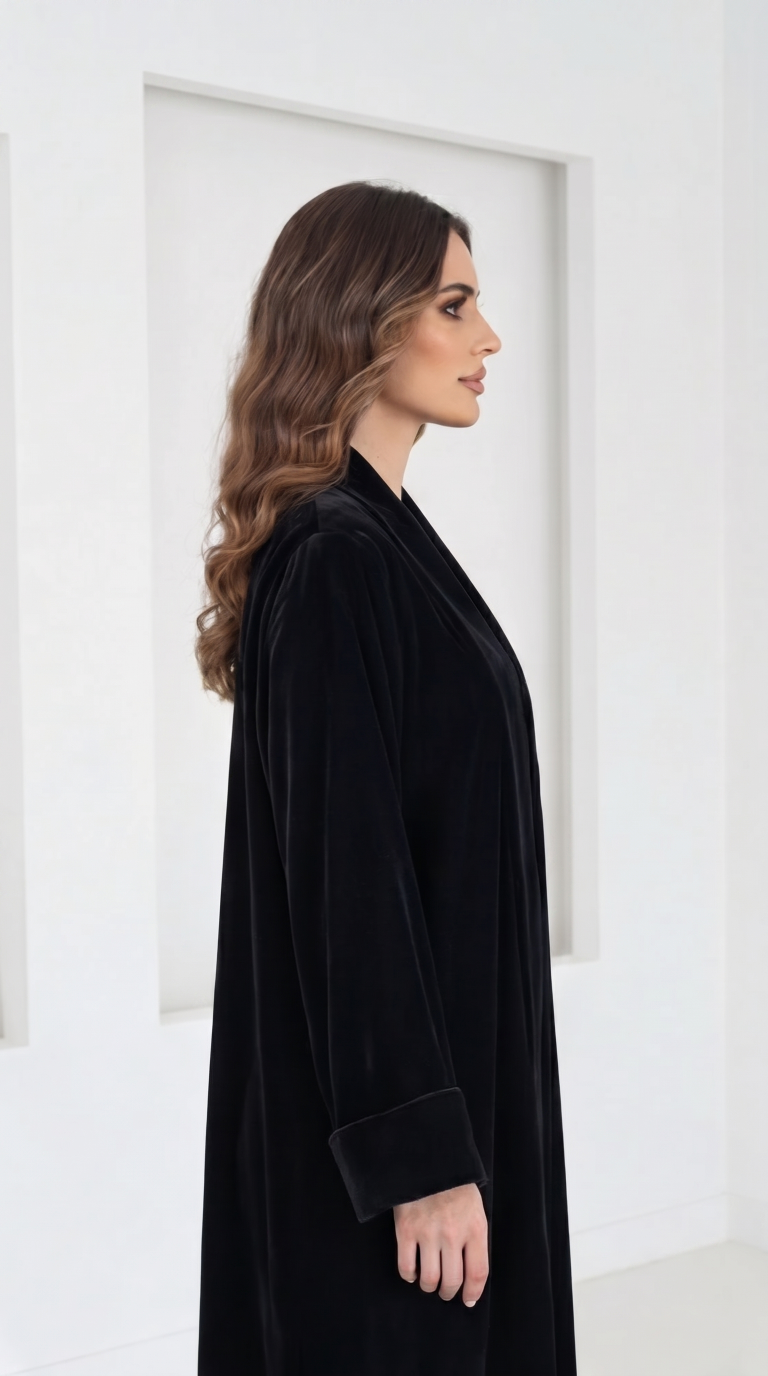 Black Velvet Set Abaya