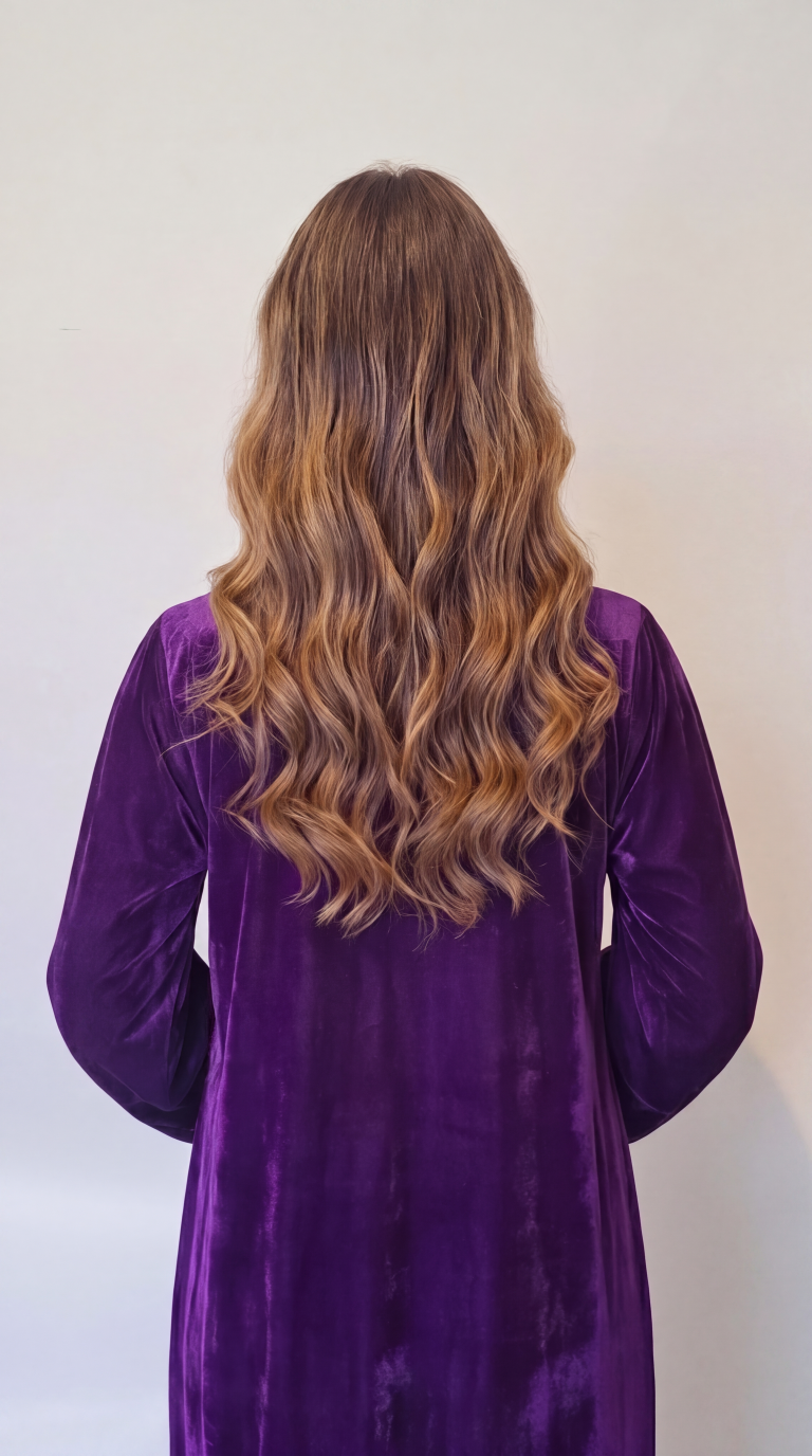 Purple Embellished Velvet Kaftan