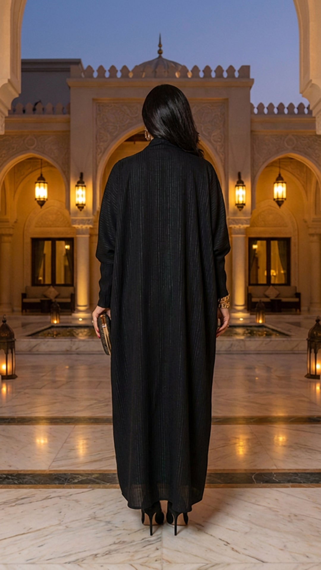 Slim Sleeves Black Abaya