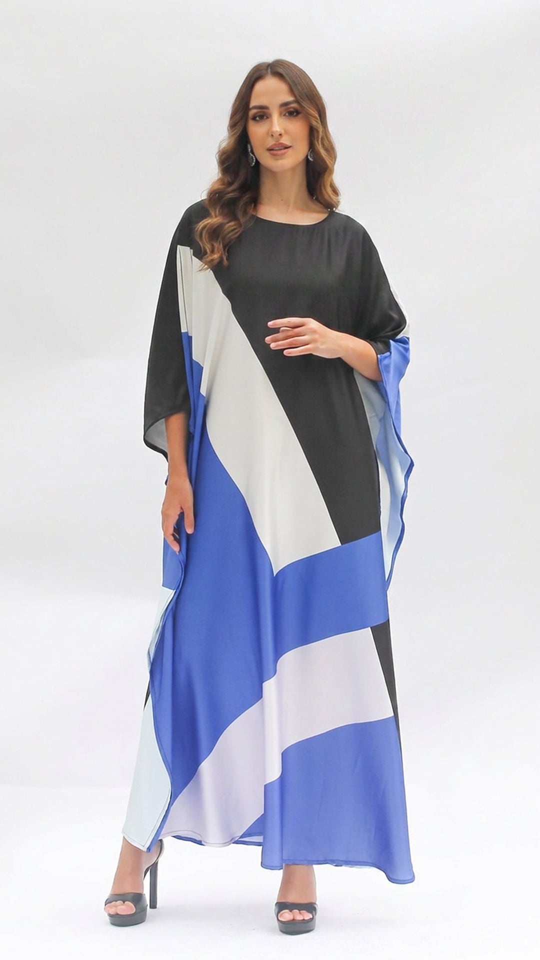 Black Blue White Kaftan