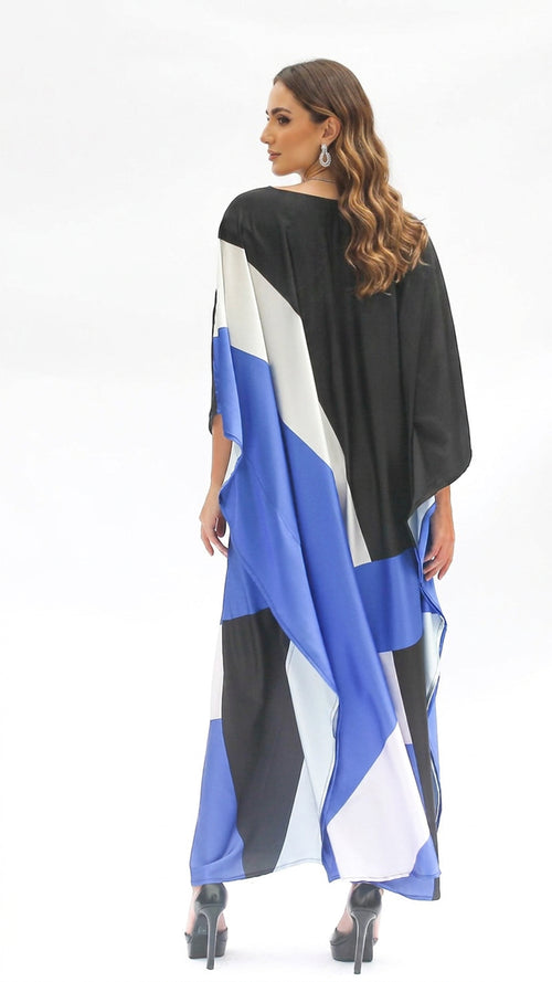 Black Blue White Kaftan