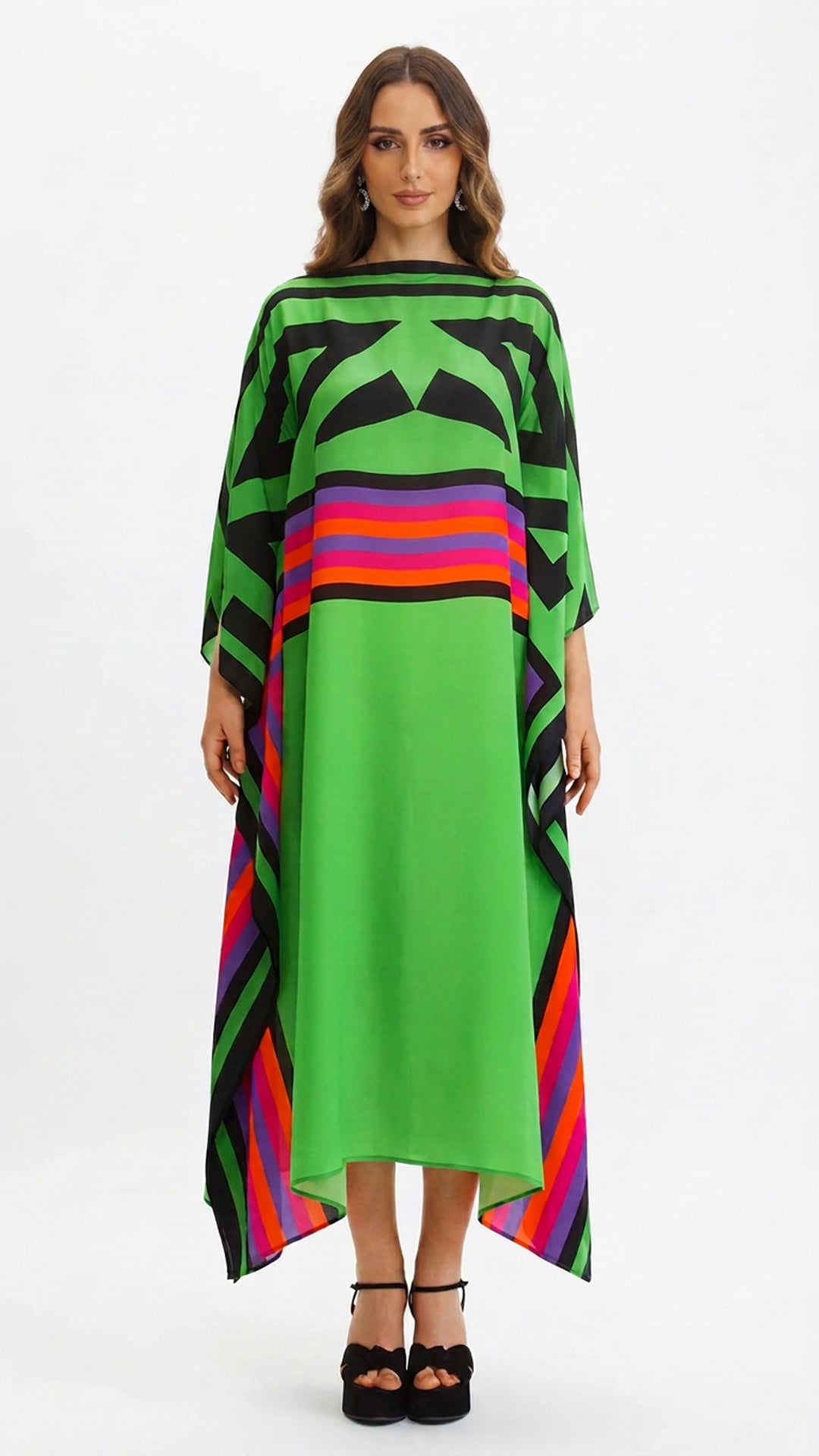 Green Multi-Color Kaftan
