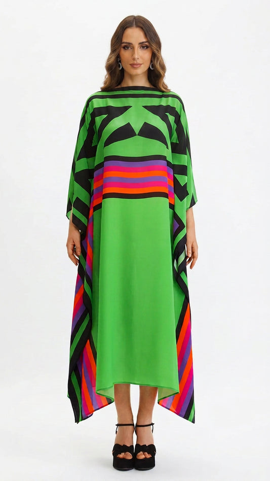 Green Multi-Color Kaftan