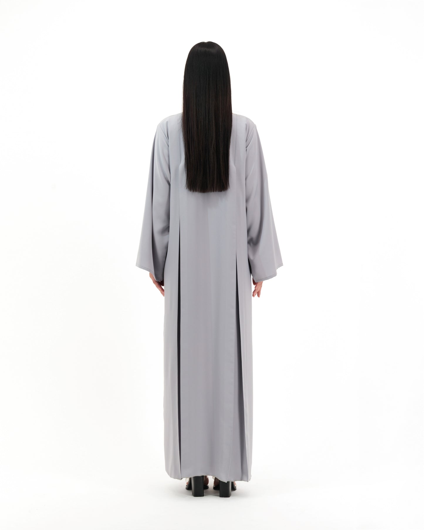 Grey Pleated Abaya