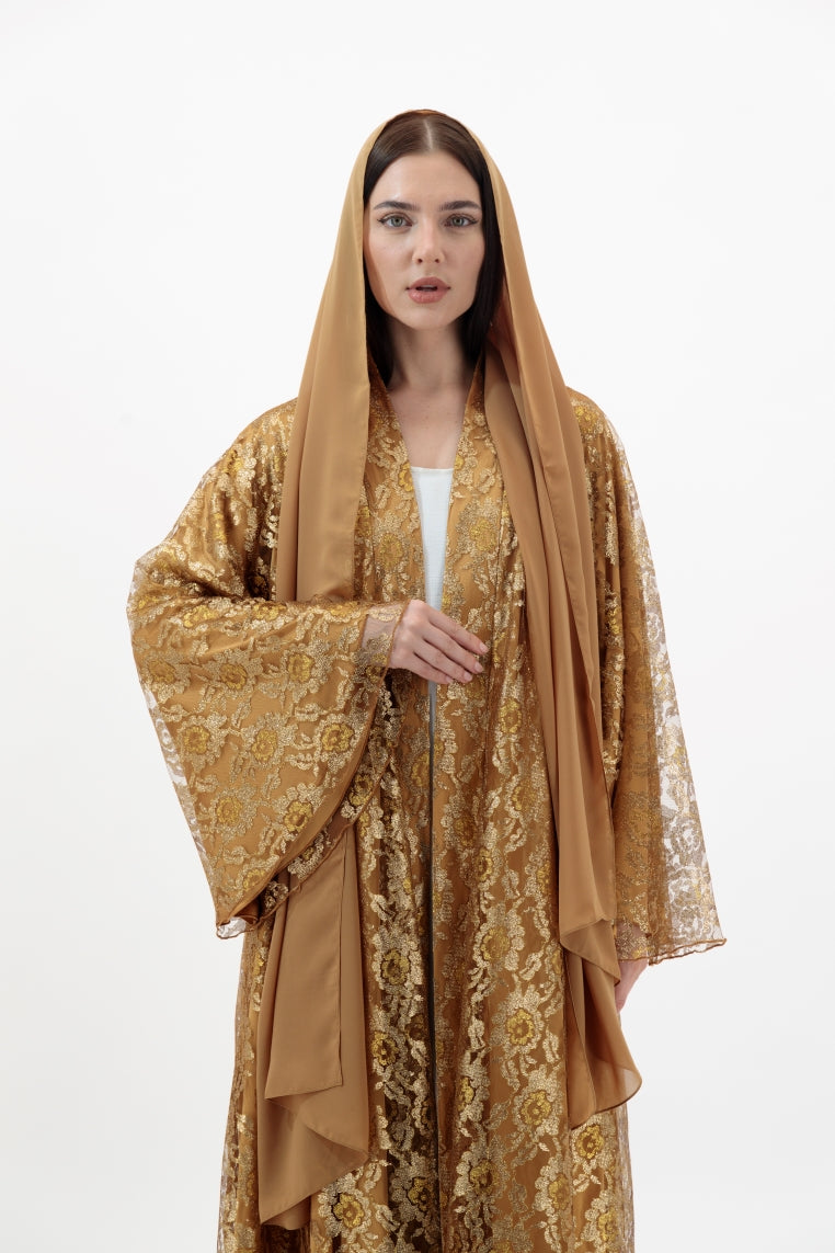 Golden Lace Abaya