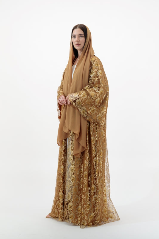 Golden Lace Abaya