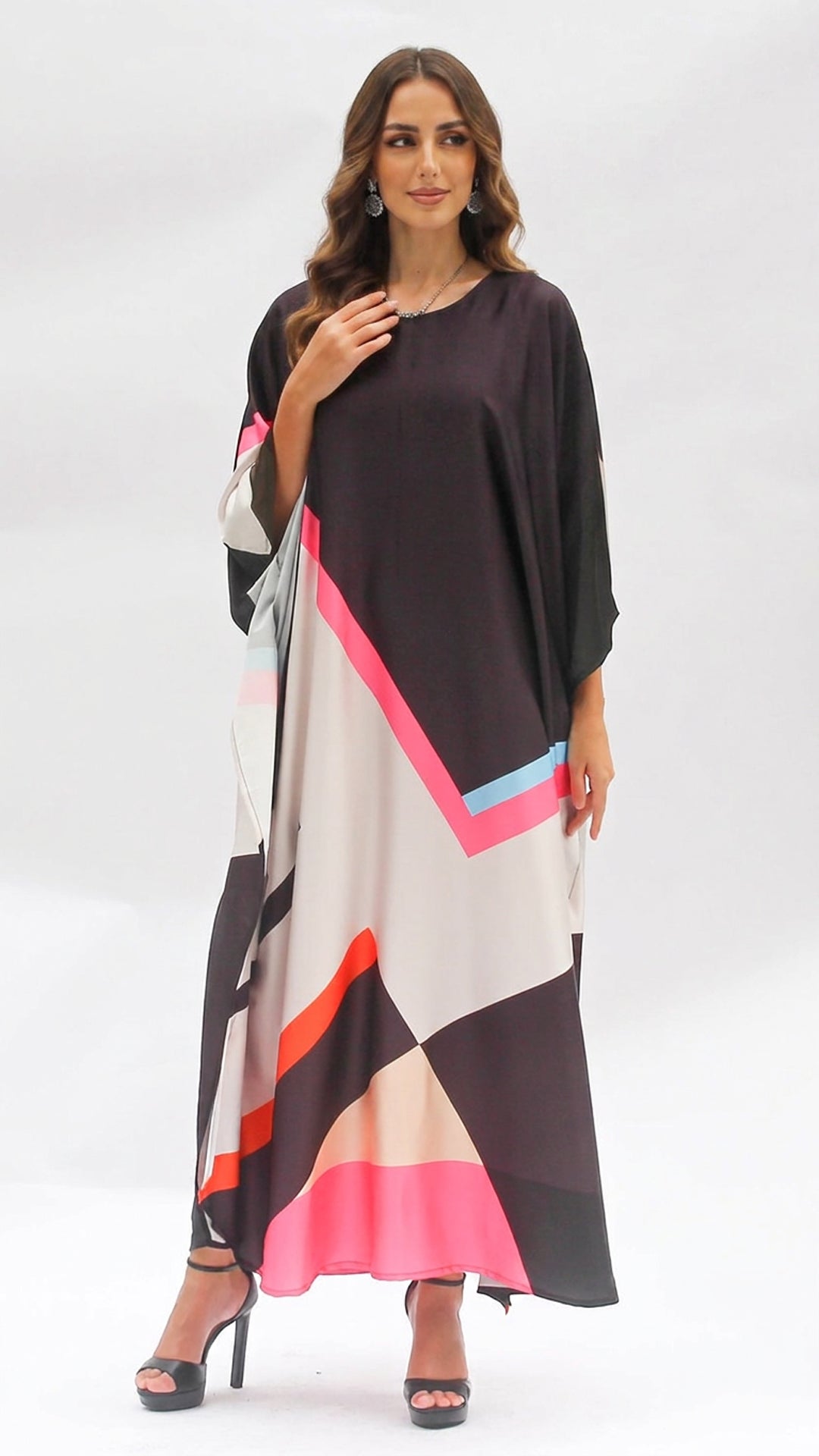 Black Pink White Kaftan