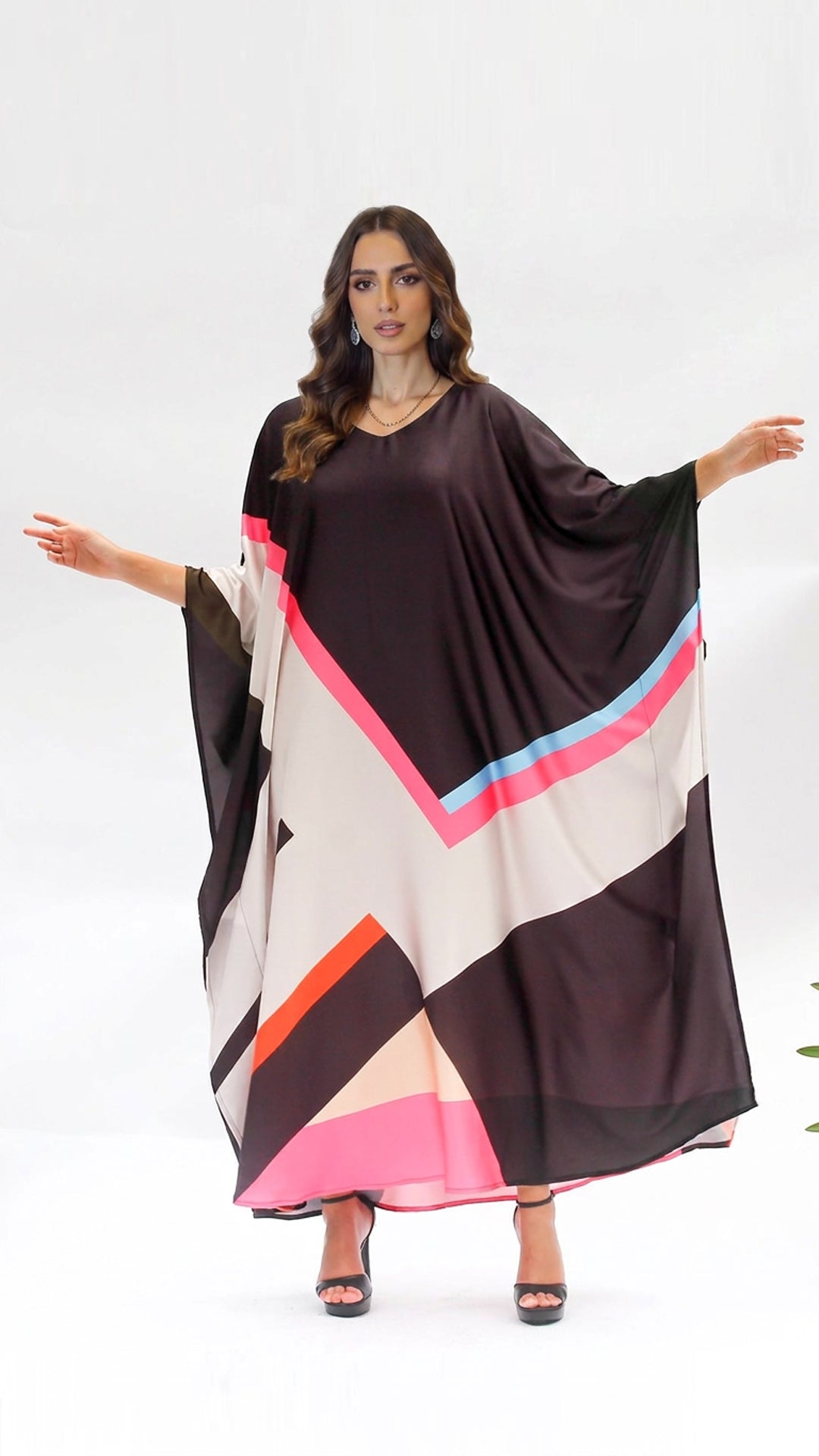 Black Pink White Kaftan