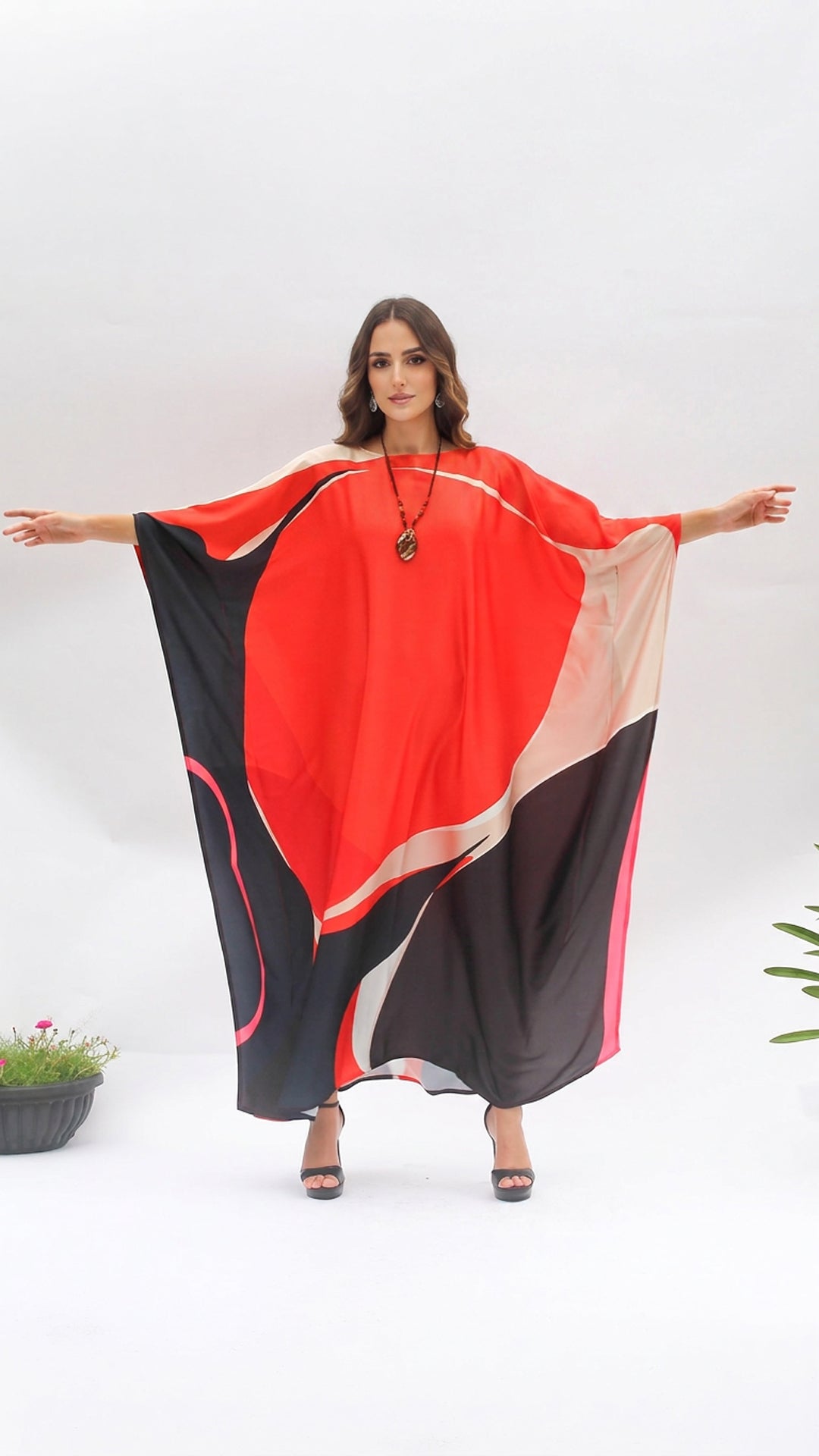 Red Multi-Color Kaftan