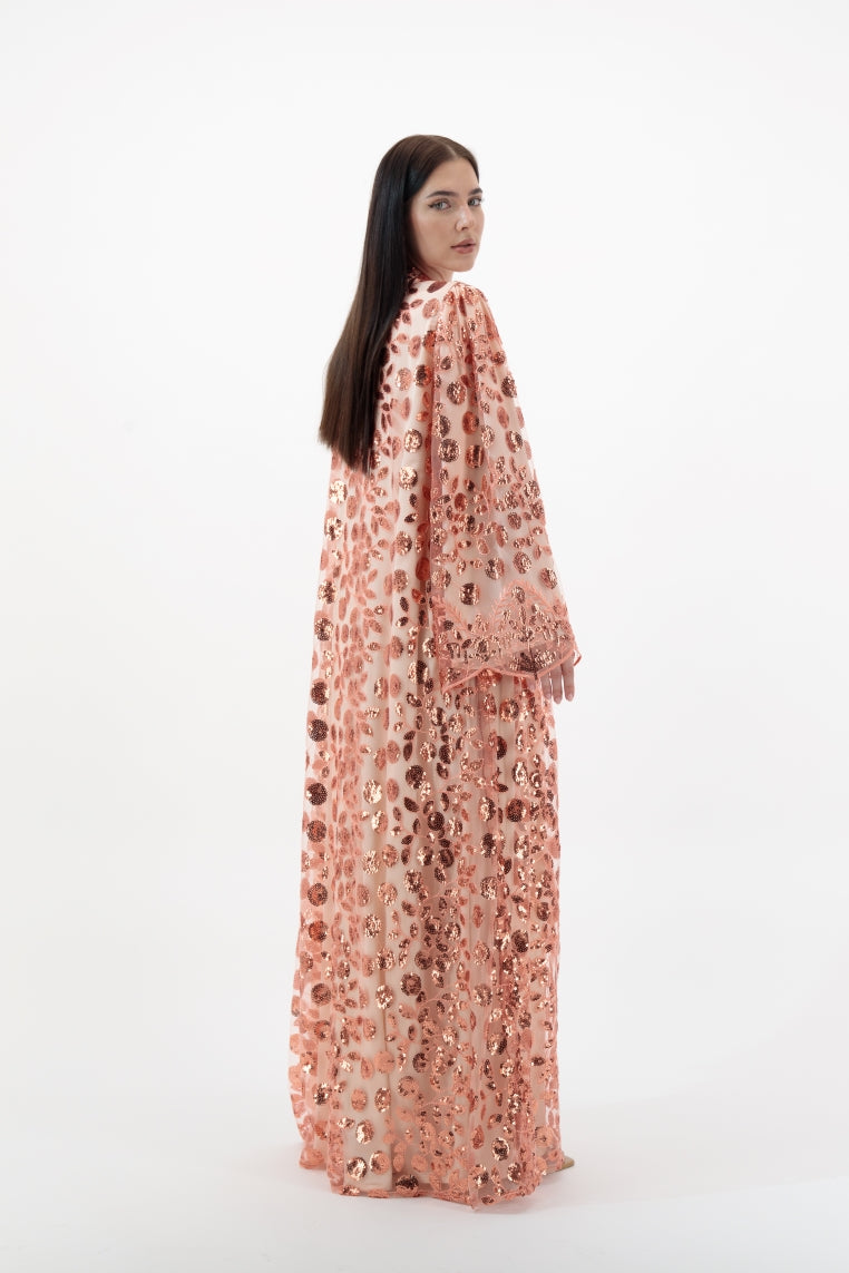 Rose Gold Embellished Abaya