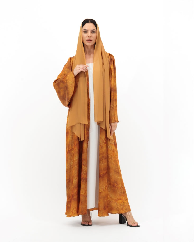 Orange Tie-Dye Abaya