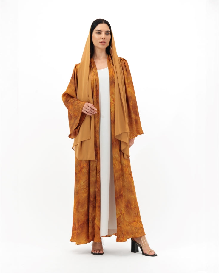 Orange Tie-Dye Abaya