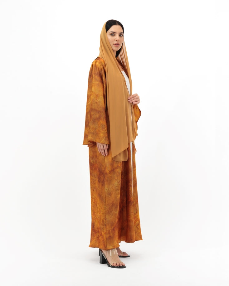 Orange Tie-Dye Abaya