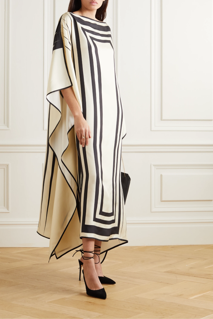 White & Black Stripes Kaftan
